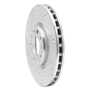 Chrysler 200 Brake Rotor (1) - Front Left - R1 Concepts - Drilled & Slotted - Silver - `13-`23